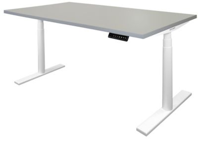 Schreibtisch elektrisch höhenverstellbar Josi | BxT 1200 x 800 mm | Gestell Weiß | Platin | Novigami